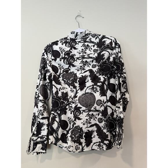 J. Crew Ruffled Slim Perfect Shirt in Ratti® Sunflower Floral Print Size 4 2252 - Picture 7 of 10